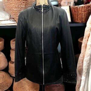 Bradley Bayou Black‎ Leather Moto Jacket Medium - N895